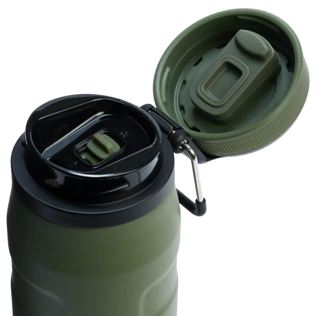 Web_PNG_Square-The IceFlow™ Bottle Twist Flip 24OZ - Dried Pine - Lid Detail.webp