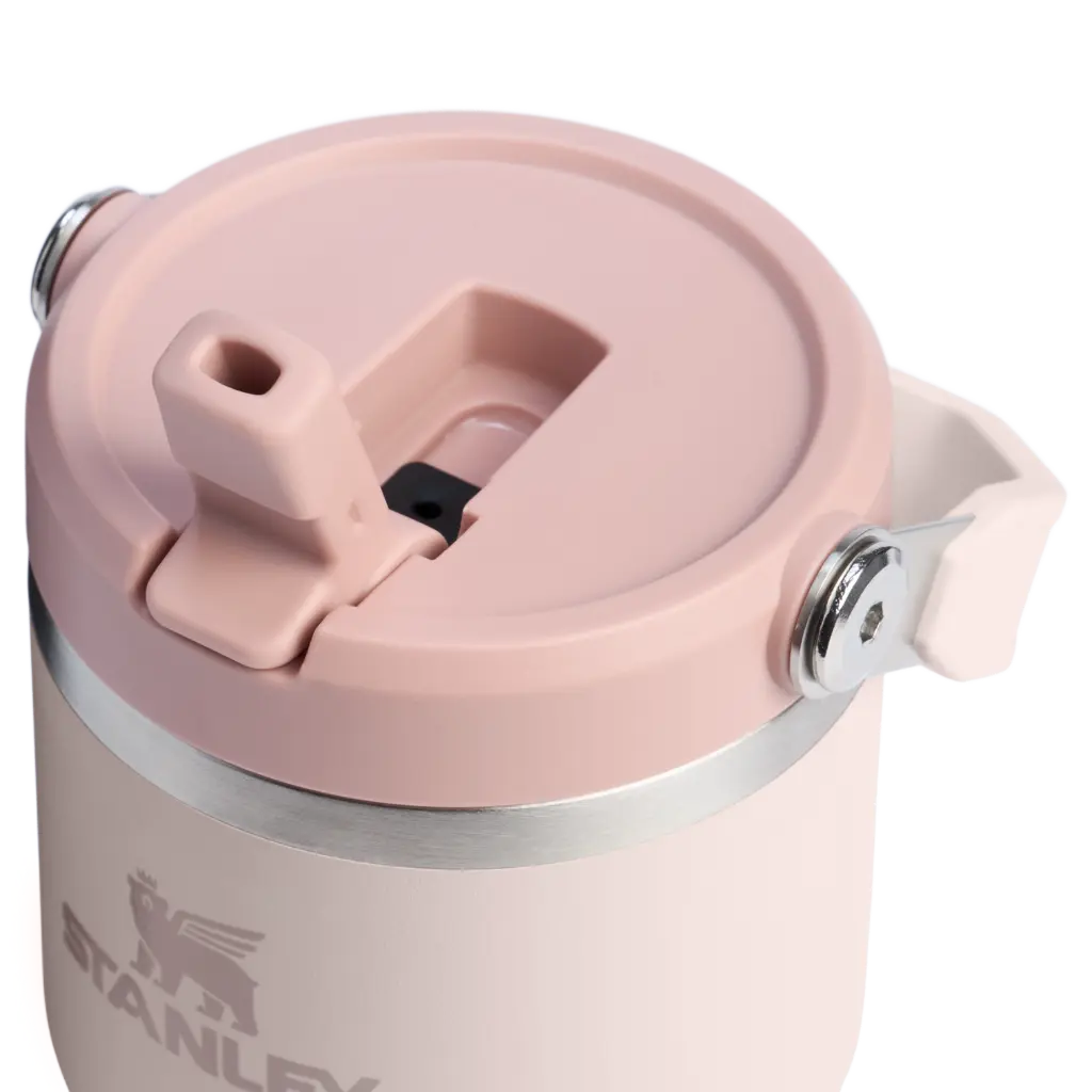 Web_PNG_Square-The IceFlow™ Flip Straw 2.0 Tumbler 20OZ - Rose Quartz 2.0 - Lid Detail.webp