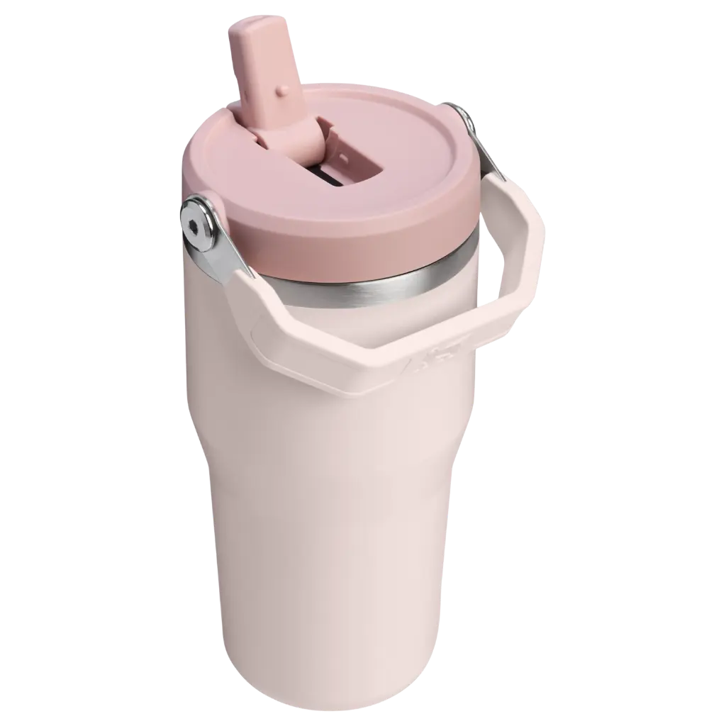 Web_PNG_Square-The IceFlow™ Flip Straw 2.0 Tumbler 20OZ - Rose Quartz 2.0 - Hero Back.webp