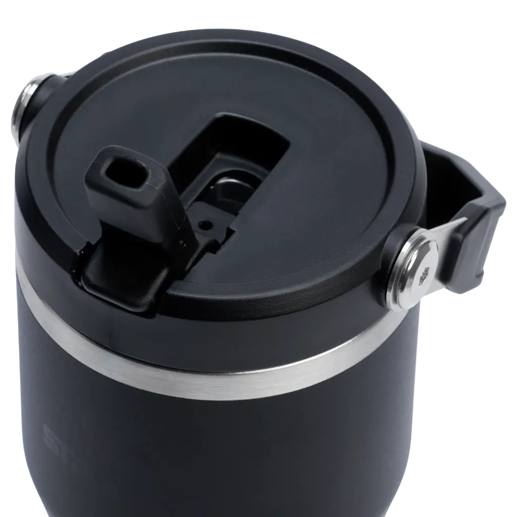 Web_PNG_Square-The IceFlow™ Flip Straw 2.0 Tumbler 20OZ - Black 2.0 - Lid Detail.webp