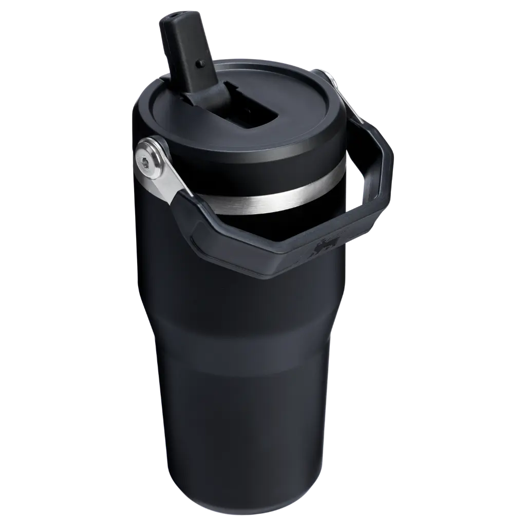 Web_PNG_Square-The IceFlow™ Flip Straw 2.0 Tumbler 20OZ - Black 2.0 - Hero Back.webp