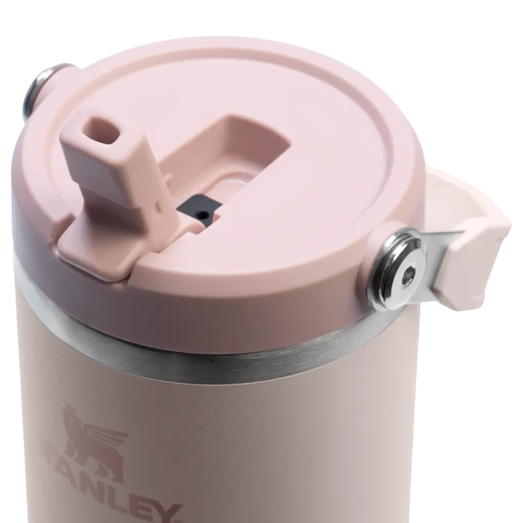 Web_PNG_Square-The IceFlow™ Flip Straw 2.0 Tumbler 30OZ - Rose Quartz - Lid Detail.webp