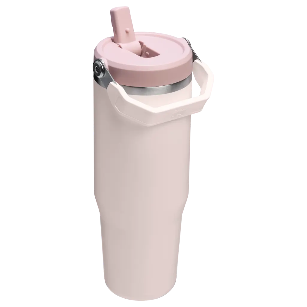 Web_PNG_Square-The IceFlow™ Flip Straw 2.0 Tumbler 30OZ - Rose Quartz - Hero Back.webp