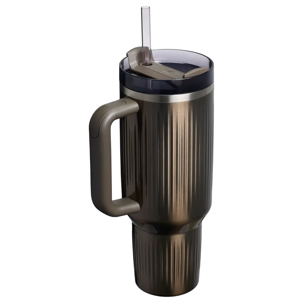 Web_PNG_Square-The Quencher Fluted Texture Tumbler 40OZ - Gunmetal Shine - Hero Back.webp