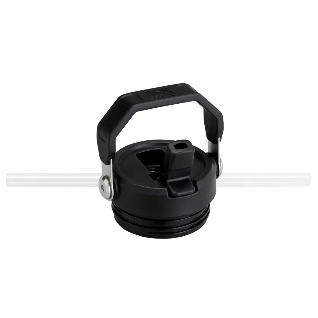 Web_PNG_Square-The IceFlow™ Aerolight™  Bottle Flip Straw 2.0 24OZ - Black - Lid Detail.webp